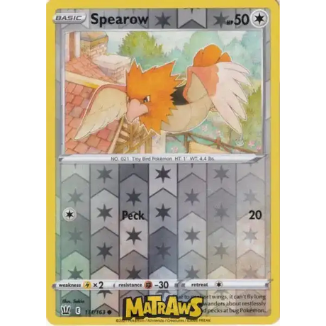 (111/163) Spearow - Reverse Enkeltkort Battle Styles 