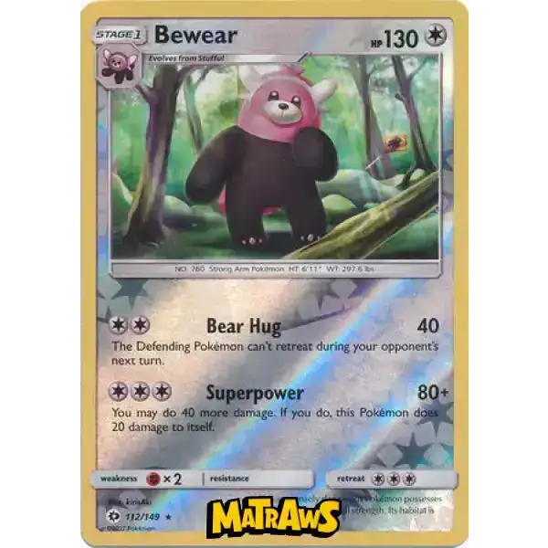 (112/149) Bewear - Reverse Enkeltkort Sun & Moon 