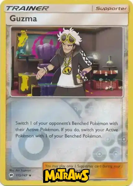 (115/147) Guzma - Reverse Enkeltkort Burning Shadows 