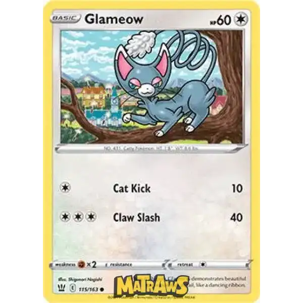 (115/163) Glameow Enkeltkort Battle Styles 