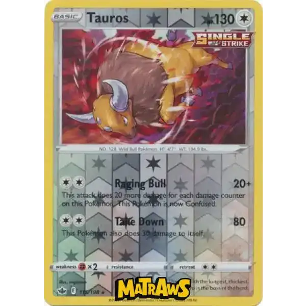 (115/198) Tauros - Reverse Enkeltkort Chilling Reign 