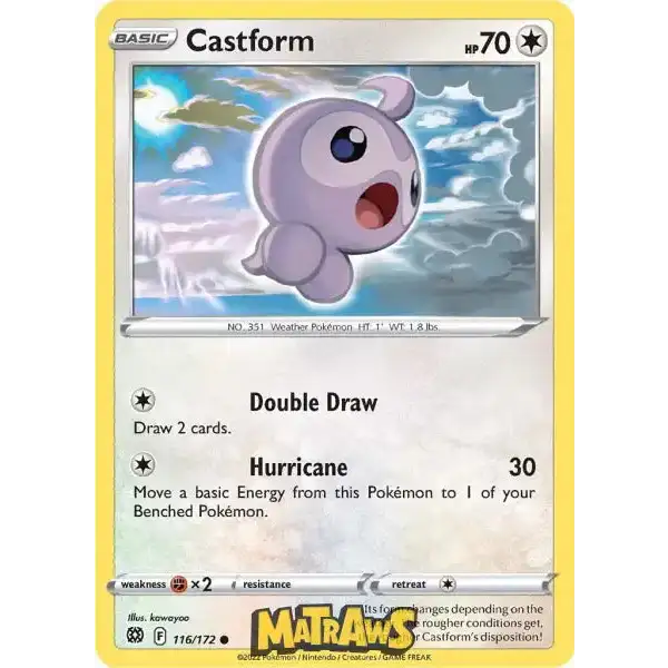 (116/172) Castform Enkeltkort Brilliant Stars 