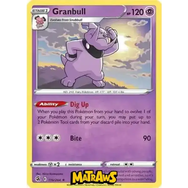 (116/264) Granbull Enkeltkort Fusion Strike 