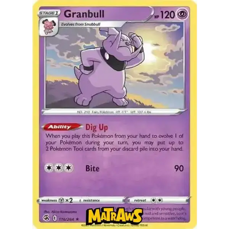 (116/264) Granbull Enkeltkort Fusion Strike 