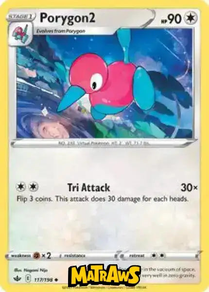 (117/198) Porygon2 Enkeltkort Chilling Reign 