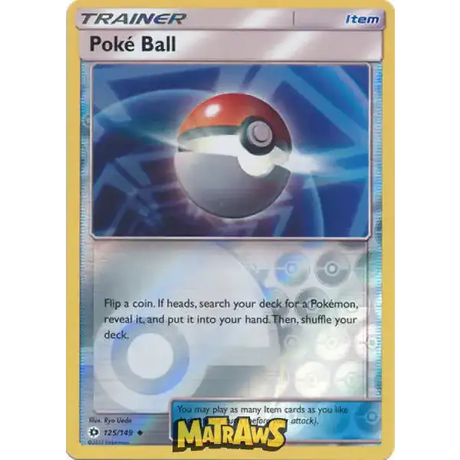 (125/149) Poké Ball - Reverse Enkeltkort Sun & Moon 