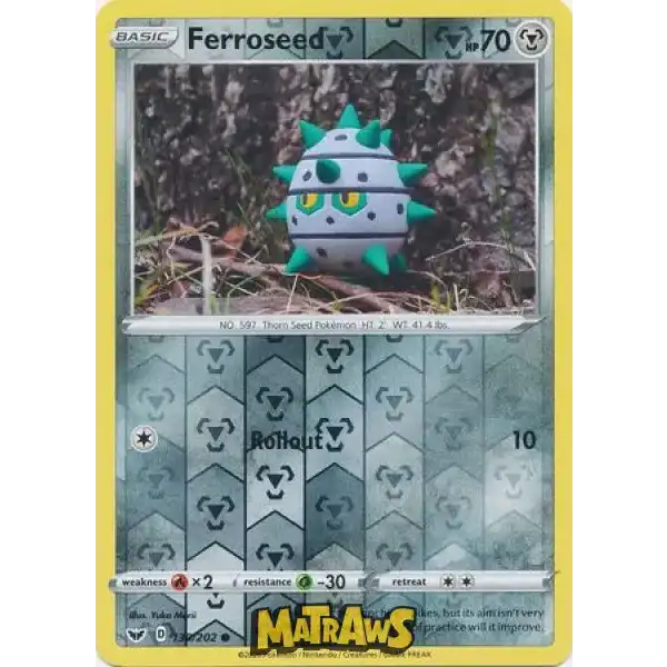 (130/202) Ferroseed - Reverse Enkeltkort Sword & Shield 