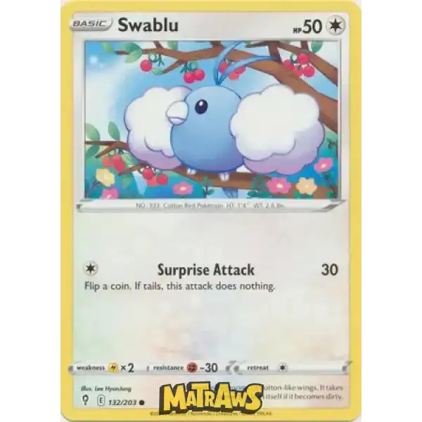 (132/203) Swablu Enkeltkort Evolving Skies 