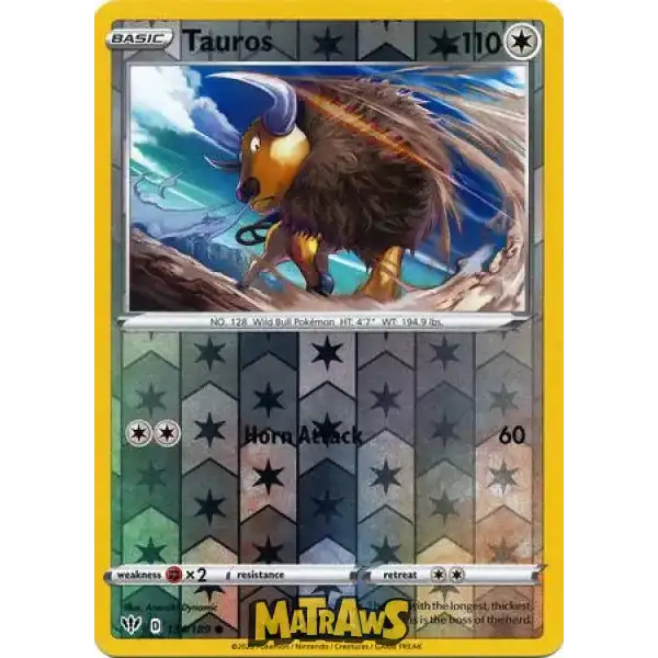 (134/189) Tauros - Reverse Enkeltkort Darkness Ablaze 