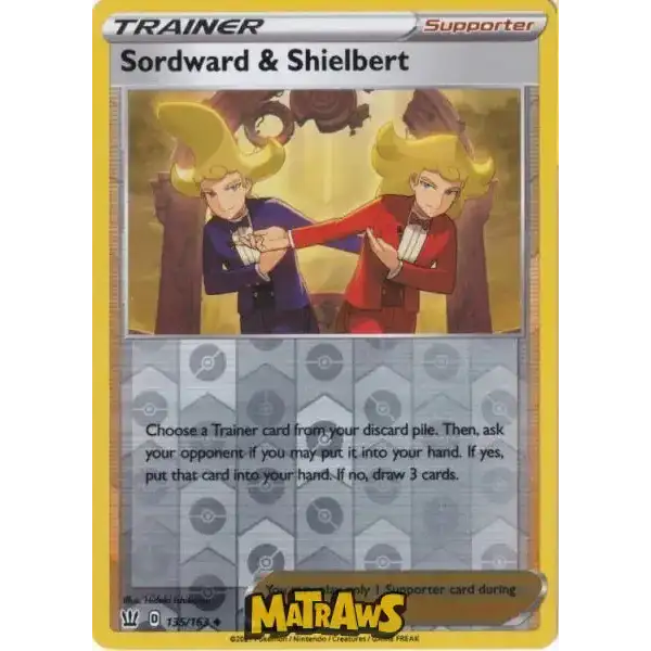 (135/163) Sordward & Shieldbert - Reverse Enkeltkort Battle Styles 