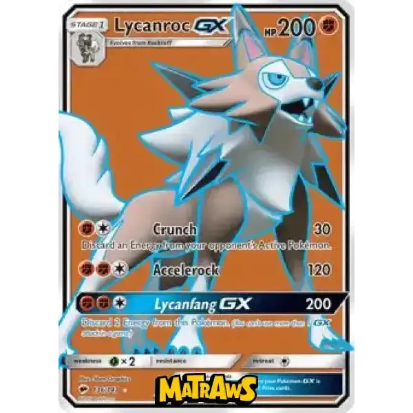 (136/147) Lycanroc GX - Full Art Enkeltkort Burning Shadows 