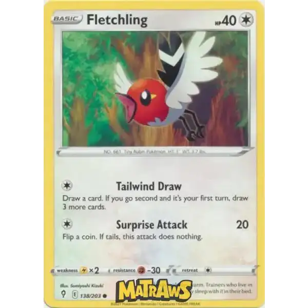 (138/203) Fletchling Enkeltkort Evolving Skies 