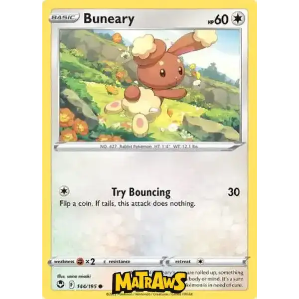 (144/195) Buneary Enkeltkort Silver Tempest 