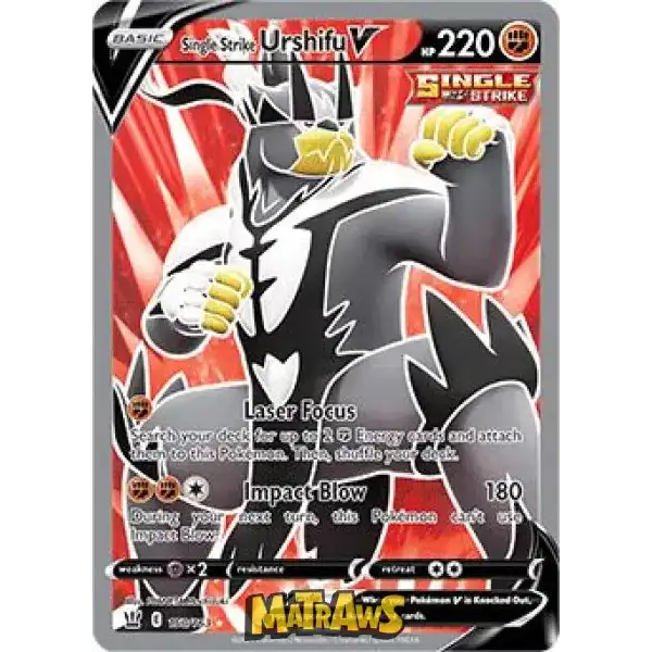 (150/163) Single Strike Urshifu V - Full Art Enkeltkort Battle Styles 