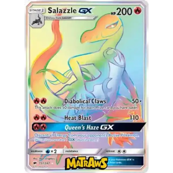 (151/147) Salazzle GX - Rainbow Enkeltkort Burning Shadows 