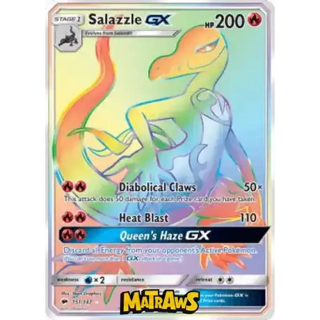 (151/147) Salazzle GX - Rainbow Enkeltkort Burning Shadows 