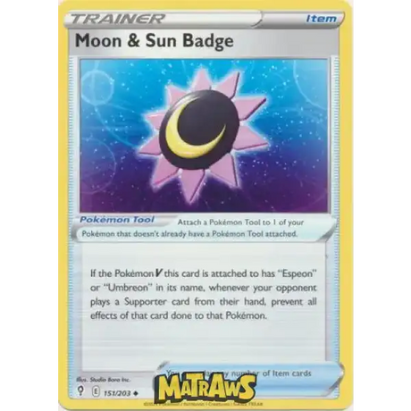 (151/203) Moon & Sun Badge Enkeltkort Evolving Skies 