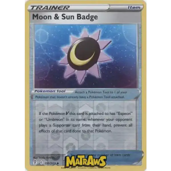 (151/203) Moon & Sun Badge - Reverse Enkeltkort Evolving Skies 