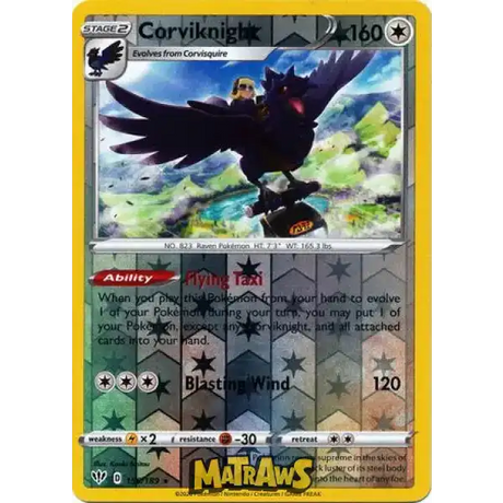 (156/189) Corviknight - Reverse Enkeltkort Darkness Ablaze 