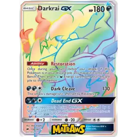 (158/147) Darkrai GX - Rainbow Enkeltkort Burning Shadows 
