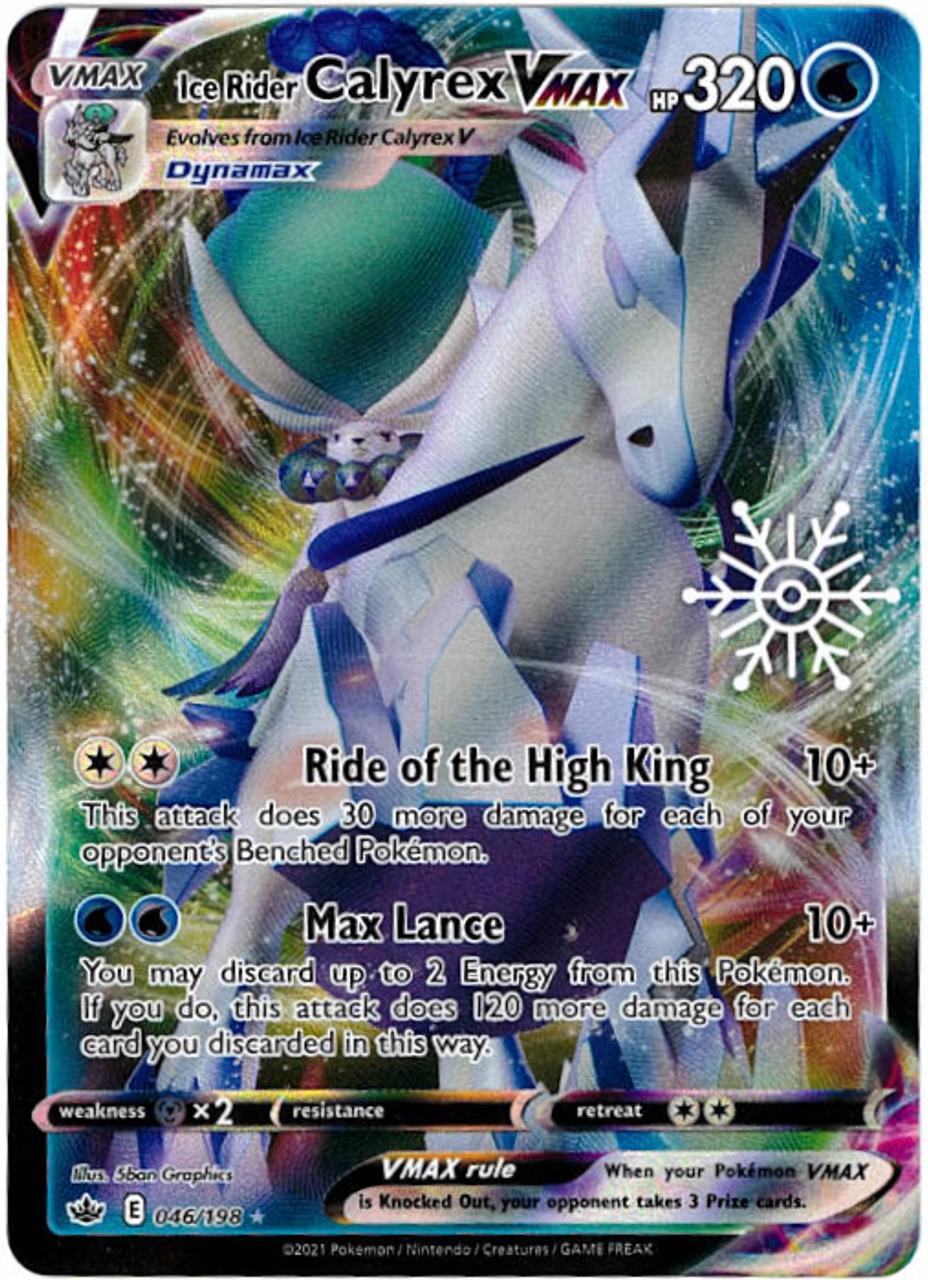 Ice Rider Calyrex VMAX Chilling Reign Snow Flake Stamp CRE-046 Kortspil