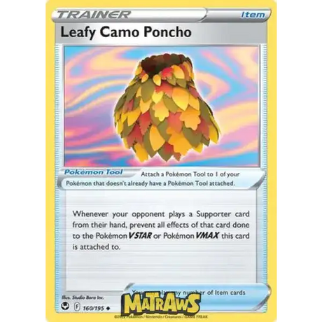 (160/195) Leafy Camo Poncho Enkeltkort Silver Tempest 