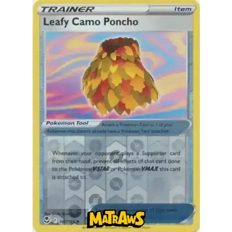 (160/195) Leafy Camo Poncho - Reverse Enkeltkort Silver Tempest 