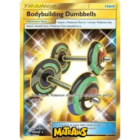 (161/147) Bodybuilding Dumbbells - Gold Enkeltkort Burning Shadows 