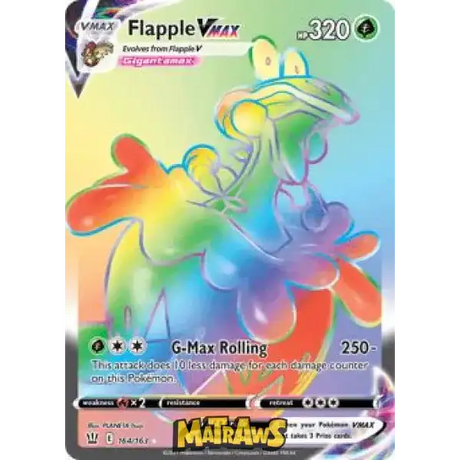 (164/163) Flapple Vmax - Rainbow Enkeltkort Battle Styles 