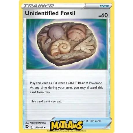 (165/195) Unidentified Fossil Enkeltkort Silver Tempest 