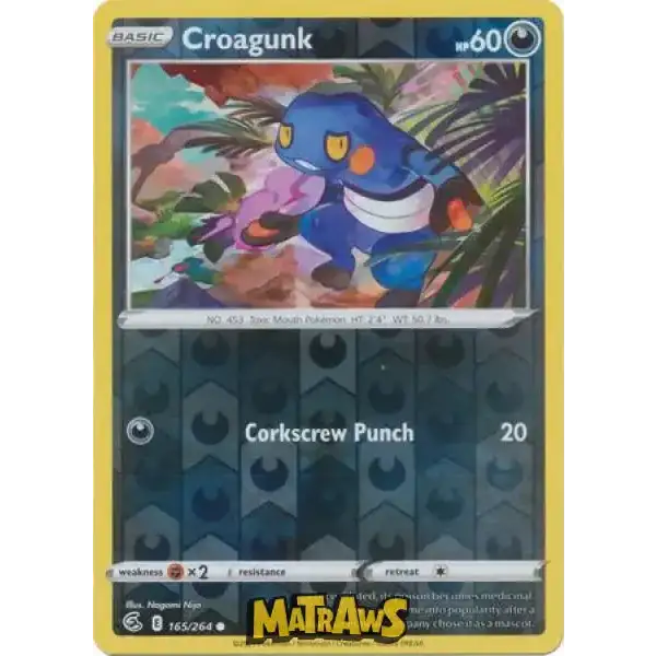 (165/264) Croagunk - Reverse Enkeltkort Fusion Strike 