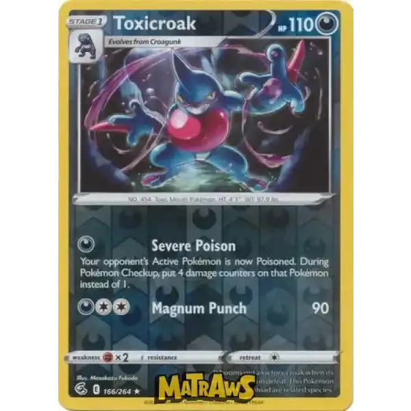 (166/264) Toxicroak - Reverse Enkeltkort Fusion Strike 