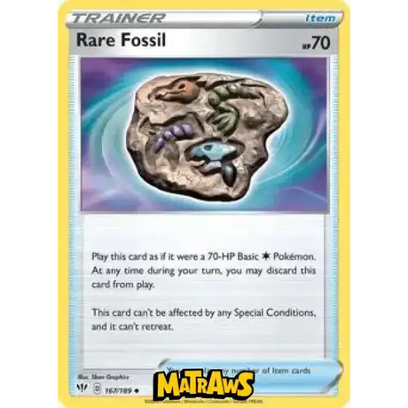 (167/189) Rare Fossil Enkeltkort Darkness Ablaze 