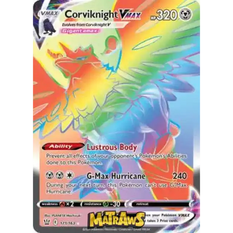 (171/163) Corviknight Vmax - Rainbow Enkeltkort Battle Styles 