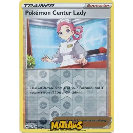(176/202) Pokémon Center Lady - Reverse Enkeltkort Sword & Shield 
