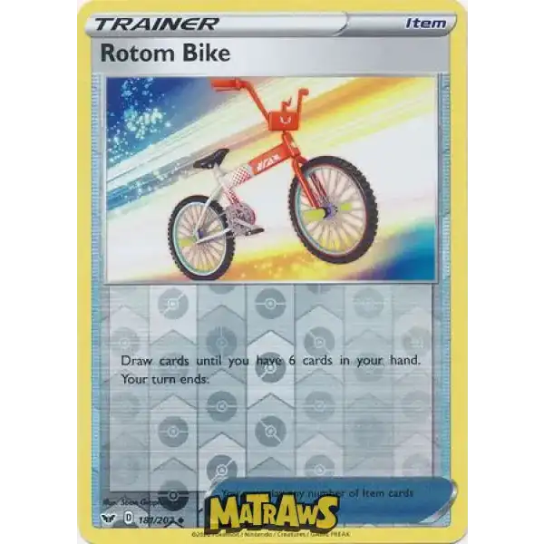 (181/202) Rotom Bike - Reverse Enkeltkort Sword & Shield 