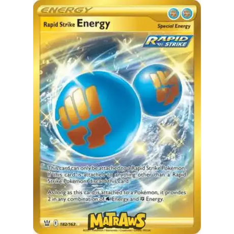 (182/163) Rapid Strike Energy - Gold Enkeltkort Battle Styles 