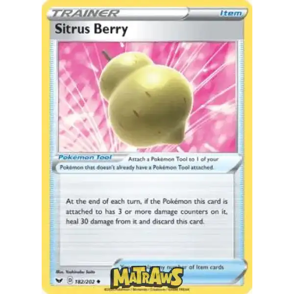 (182/202) Sitrus Berry Enkeltkort Sword & Shield 