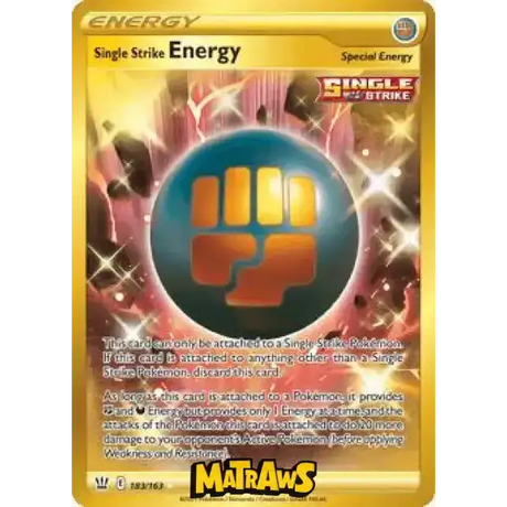 (183/163) Single Strike Energy - Gold Enkeltkort Battle Styles 