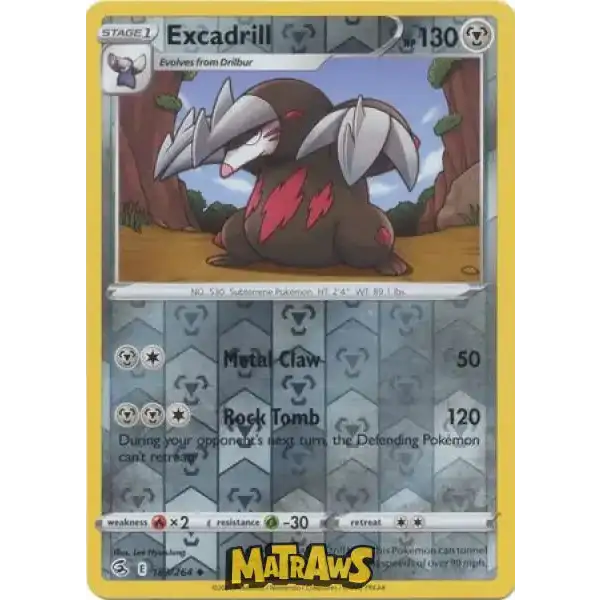 (183/264) Excadrill - Reverse Enkeltkort Fusion Strike 