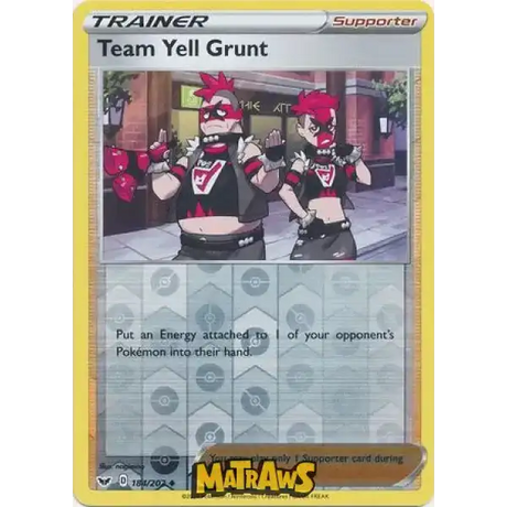 (184/202) Team Yell Grunt - Reverse Enkeltkort Sword & Shield 