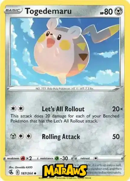 (187/264) Togedemaru Enkeltkort Fusion Strike 