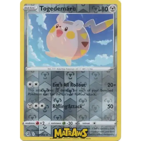 (187/264) Togedemaru - Reverse Enkeltkort Fusion Strike 