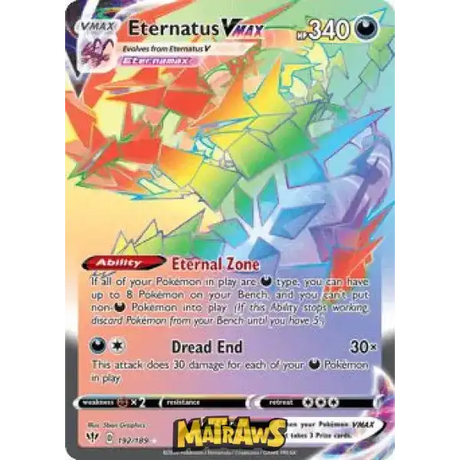 (192/189) Eternatus Vmax - Rainbow Enkeltkort Darkness Ablaze 