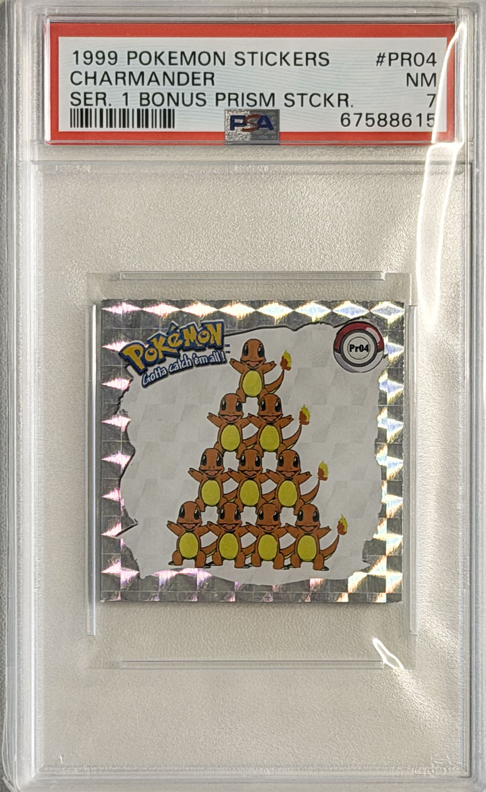 Charmander #PR04 Prism Sticker PSA 7 - forside