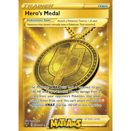 (201/185) Hero's Medal - Gold Enkeltkort Vivid Voltage 