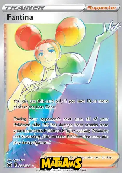 (206/196) Fantina - Rainbow Enkeltkort Lost Origin 