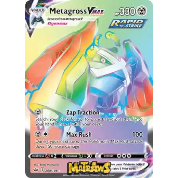 (208/198) Metagross Vmax - Rainbow Enkeltkort Chilling Reign 