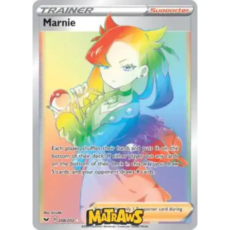 (208/202) Marnie - Rainbow Enkeltkort Sword & Shield 