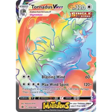 (209/198) Tornadus Vmax - Rainbow Enkeltkort Chilling Reign 